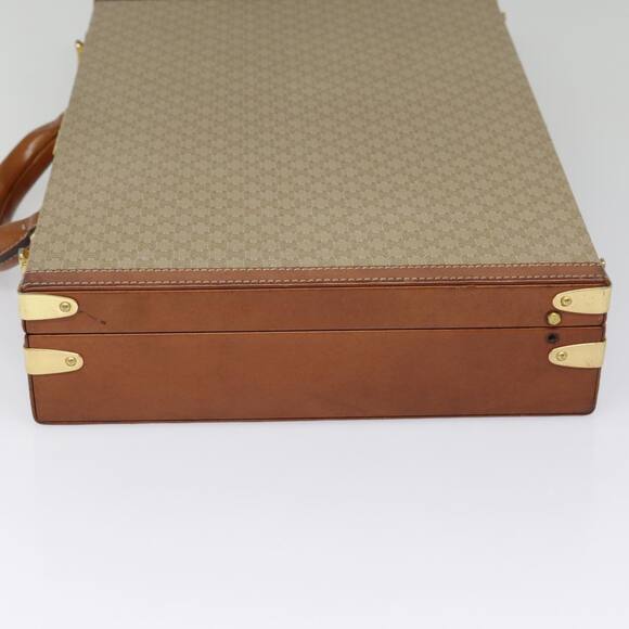 CELINE Macadam Canvas Attache Case Beige Brown Gold - Picture 5 of 13